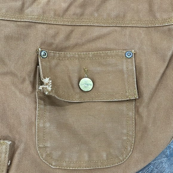 CARHARTT -- BROWN - SIZE MEDIUM - DUCK INSULATED DOG CHORE COAT JACKET Velcro - Picture 8 of 12